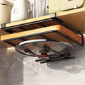 Kitchen Hanging Organizer Rack with Hooks Under Cupboard Paper Towel Rags Hanger Cutting Board Pot Cover Holder Storage Shelf